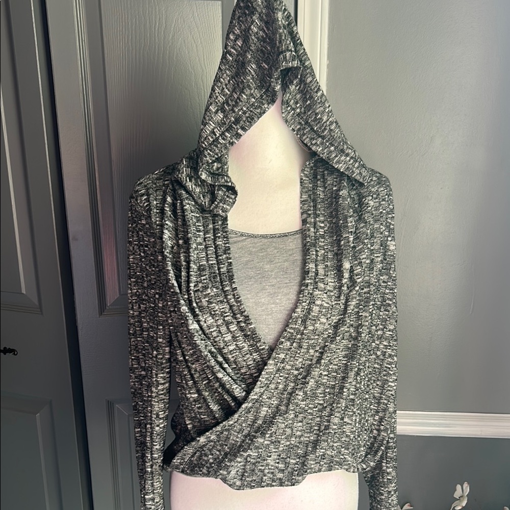 Juicy Couture Charcoal Wrap Top w hoodie